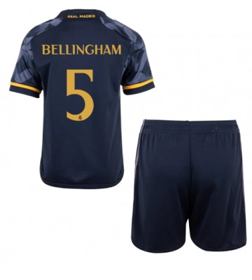 Real Madrid Jude Bellingham #5 Borta Kläder Barn 2023-24 Kortärmad (+ Korta byxor)